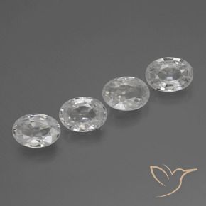 Gemas de Circón Blanco natural de 4.16 ct, Ovalada, VS