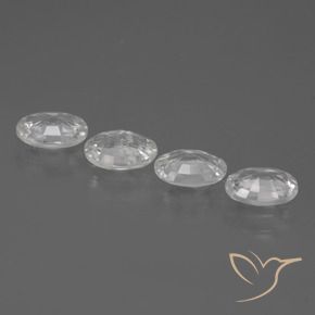 Gemas de Circón Blanco natural de 4.16 ct, Ovalada, VS