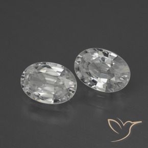 Gemas de Circón Blanco natural de 2.32 ct, Ovalada, VVS