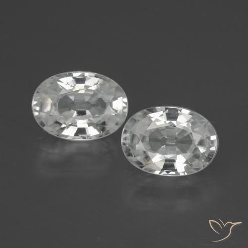 2.52ctw Natural Blanco Circón, Ovalada, VVS