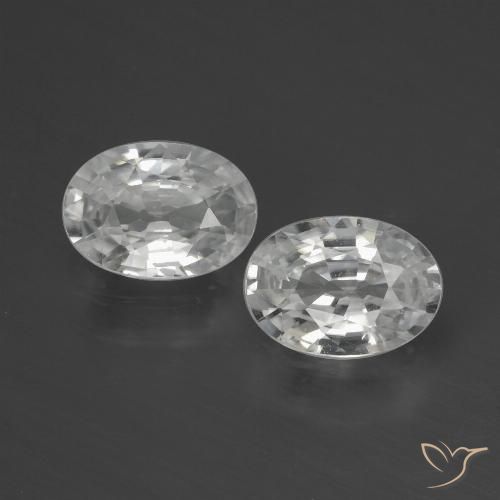 2.26ctw Natural Blanco Circón, Ovalada, VVS