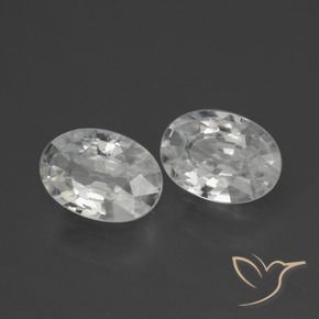 Gemas de Circón Blanco natural de 2.26 ct, Ovalada, VVS