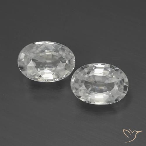 2.46ctw Natural Blanco Circón, Ovalada, VVS-VS