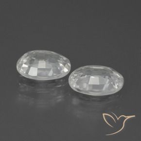 Gemas de Circón Blanco natural de 2.46 ct, Ovalada, VVS-VS