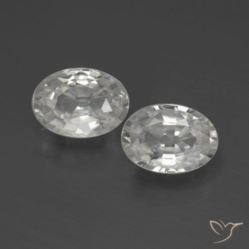 2.28ctw Natural Blanco Circón, Ovalada, VVS-VS
