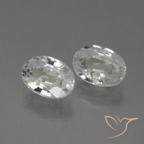 Gemas de Circón Blanco natural de 2.40 ct, Ovalada, VS