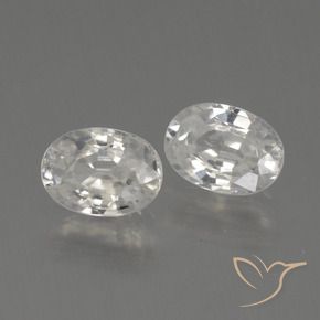 Gemas de Circón Blanco cálido natural de 2.42 ct, Ovalada, VS