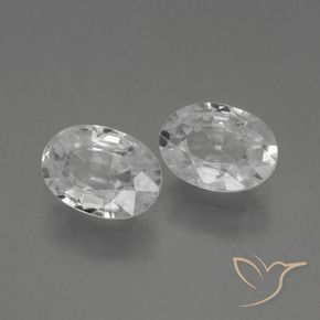 Gemas de Circón Blanco natural de 2.30 ct, Ovalada, VVS