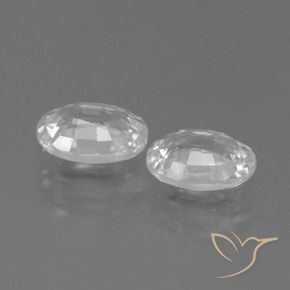 Gemas de Circón Blanco natural de 2.30 ct, Ovalada, VVS