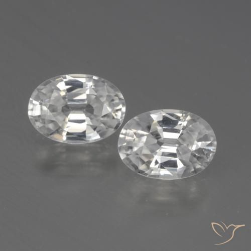 2.34ctw Natural Blanco Circón, Ovalada, VVS