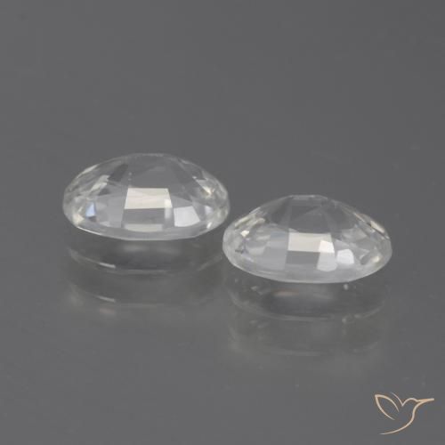 Gemas de Circón Blanco natural de 2.34 ct, Ovalada, VVS