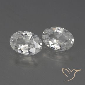 Gemas de Circón Blanco natural de 2.21 ct, Ovalada, VS