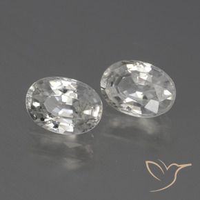 Gemas de Circón Blanco cálido natural de 2.45 ct, Ovalada, VS