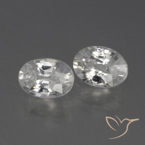 Gemas de Circón Blanco cálido natural de 2.42 ct, Ovalada, VS