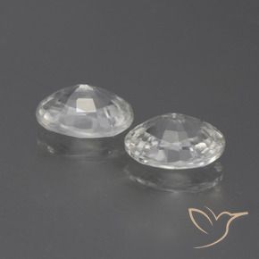 Gemas de Circón Blanco cálido natural de 2.42 ct, Ovalada, VS