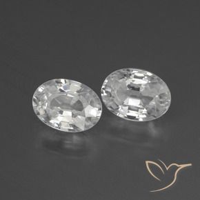 Gemas de Circón Blanco natural de 2.57 ct, Ovalada, VS