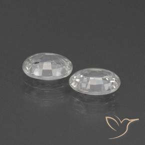 Gemas de Circón Blanco natural de 2.44 ct, Ovalada, VS