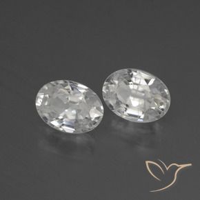 Gemas de Circón Blanco natural de 2.46 ct, Ovalada, VS
