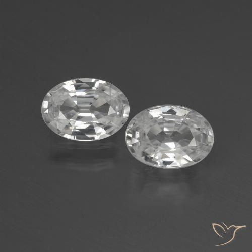 2.28ctw Natural Blanco Circón, Ovalada, VVS-VS