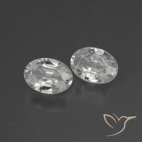Gemas de Circón Blanco natural de 2.28 ct, Ovalada, VVS-VS