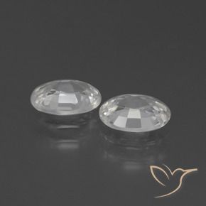 Gemas de Circón Blanco natural de 2.28 ct, Ovalada, VVS-VS