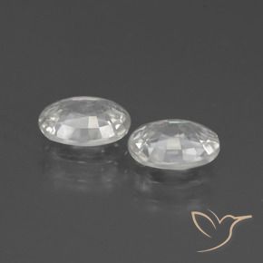 Gemas de Circón Blanco natural de 2.42 ct, Ovalada, VS