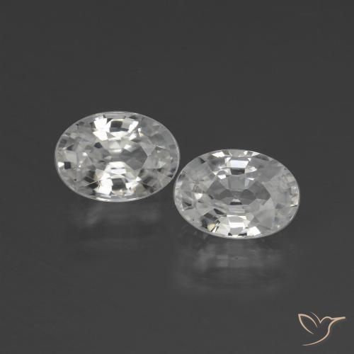 2.56ctw Natural Blanco Circón, Ovalada, VVS
