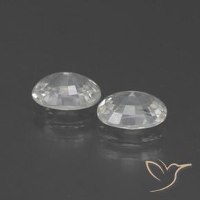 Gemas de Circón Blanco natural de 2.56 ct, Ovalada, VVS