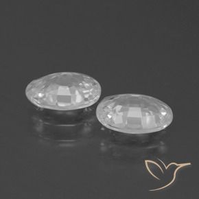 Gemas de Circón Blanco cálido natural de 2.27 ct, Ovalada, VVS