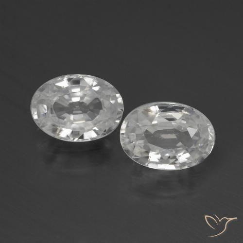 2.56ctw Natural Blanco Circón, Ovalada, VVS