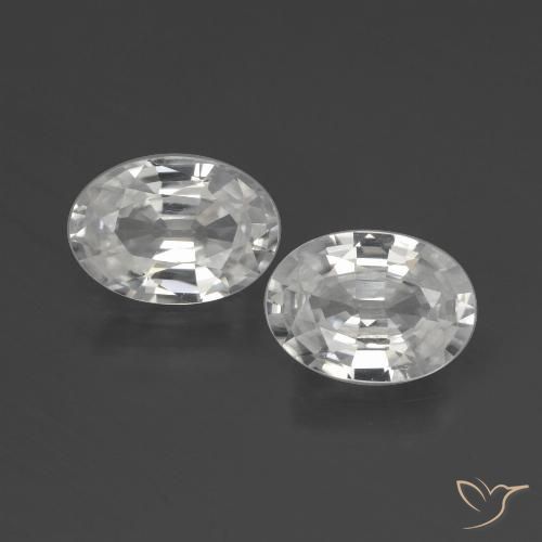 2.29ctw Natural Blanco Circón, Ovalada, VVS