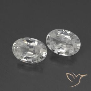 Gemas de Circón Blanco natural de 2.29 ct, Ovalada, VVS