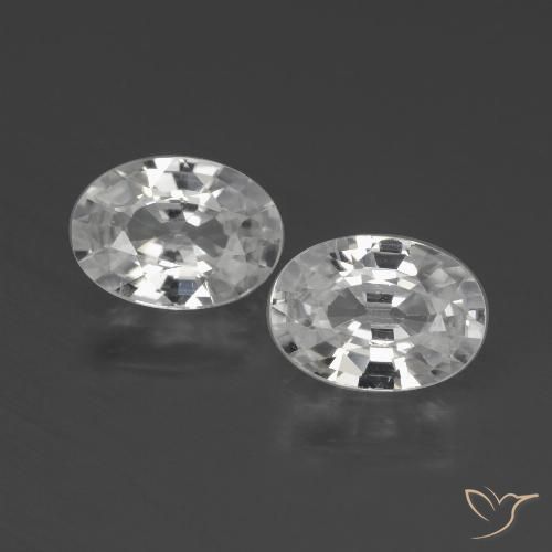 2.23ctw Natural Blanco Circón, Ovalada, VVS-VS