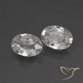 Gemas de Circón Blanco cálido natural de 2.11 ct, Ovalada, VVS-VS