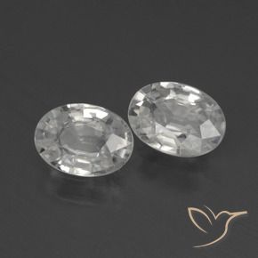 Gemas de Circón Blanco natural de 2.39 ct, Ovalada, VS