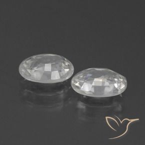 Gemas de Circón Blanco natural de 2.39 ct, Ovalada, VS
