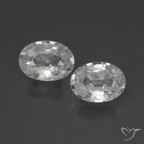 2.35ctw Natural Blanco Circón, Ovalada, VVS-VS
