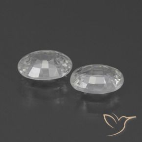 Gemas de Circón Blanco natural de 2.35 ct, Ovalada, VVS-VS