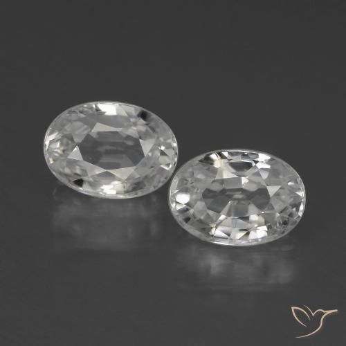2.86ctw Natural Blanco Circón, Ovalada, VVS