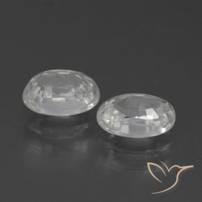 Gemas de Circón Blanco natural de 2.86 ct, Ovalada, VVS