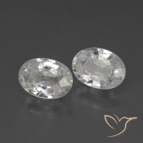 Gemas de Circón Blanco natural de 2.38 ct, Ovalada, VS