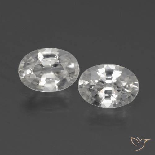 2.32ctw Natural Blanco Circón, Ovalada, VVS-VS