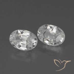 Gemas de Circón Blanco natural de 2.48 ct, Ovalada, VVS