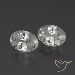 Gemas de Circón Blanco natural de 2.36 ct, Ovalada, VVS
