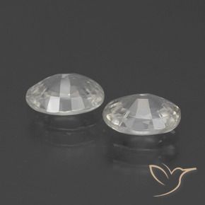 Gemas de Circón Blanco natural de 2.27 ct, Ovalada, VVS-VS
