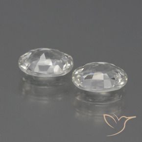 Gemas de Circón Blanco cálido natural de 2.43 ct, Ovalada, VS