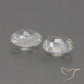 Gemas de Circón Blanco natural de 2.42 ct, Ovalada, VS