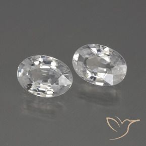 Gemas de Circón Blanco natural de 2.33 ct, Ovalada, VS