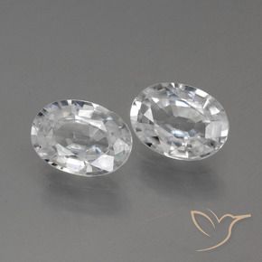 Gemas de Circón Blanco natural de 2.37 ct, Ovalada, VS