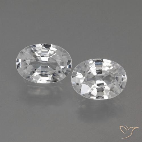 2.27ctw Natural Blanco Circón, Ovalada, VVS-VS